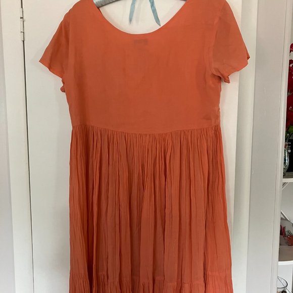 Coral Maxi Crinkle Dress Size M EUC - Picture 4 of 6